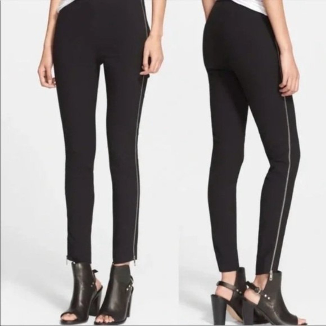 Rag & Bone Chatel Skinny Side-Zip Pants in Black 8