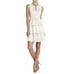 BCBGMAXAZRIA Women's Beige Mini Dress Scarlett Tiered Eyelet Size 06 (C-7)