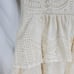BCBGMAXAZRIA Women's Beige Mini Dress Scarlett Tiered Eyelet Size 06 (C-7)