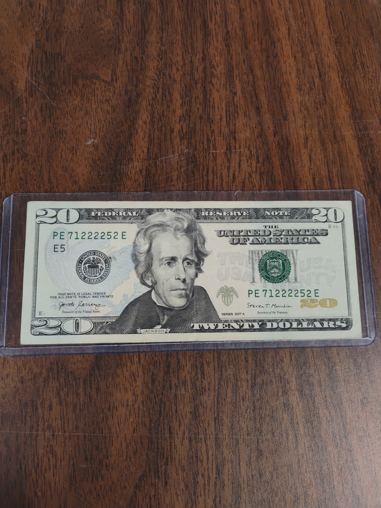 2017A Trinary 20 Dollar Bill Five 2's