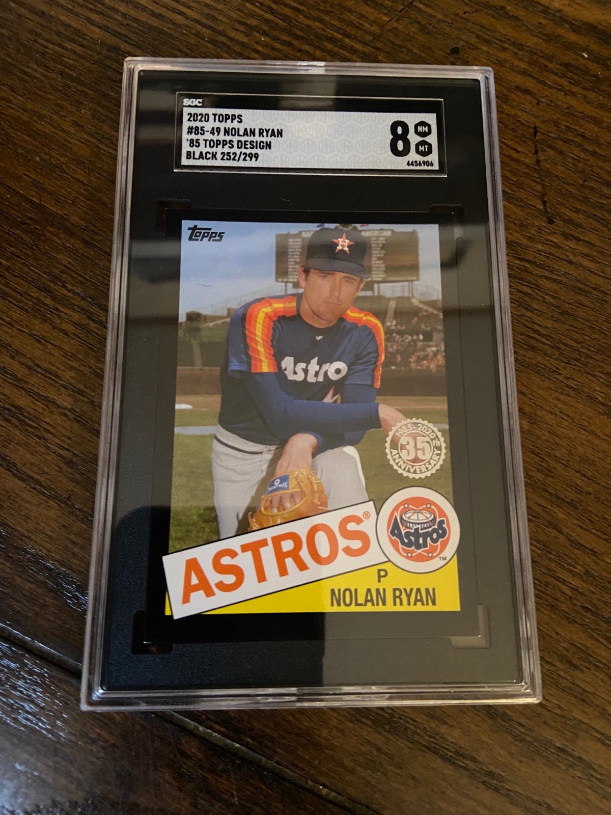 2020 MLB Topps '1985 35th Anniversary' Black #/299| Nolan Ryan #85-49 SGC-8 Nm-M