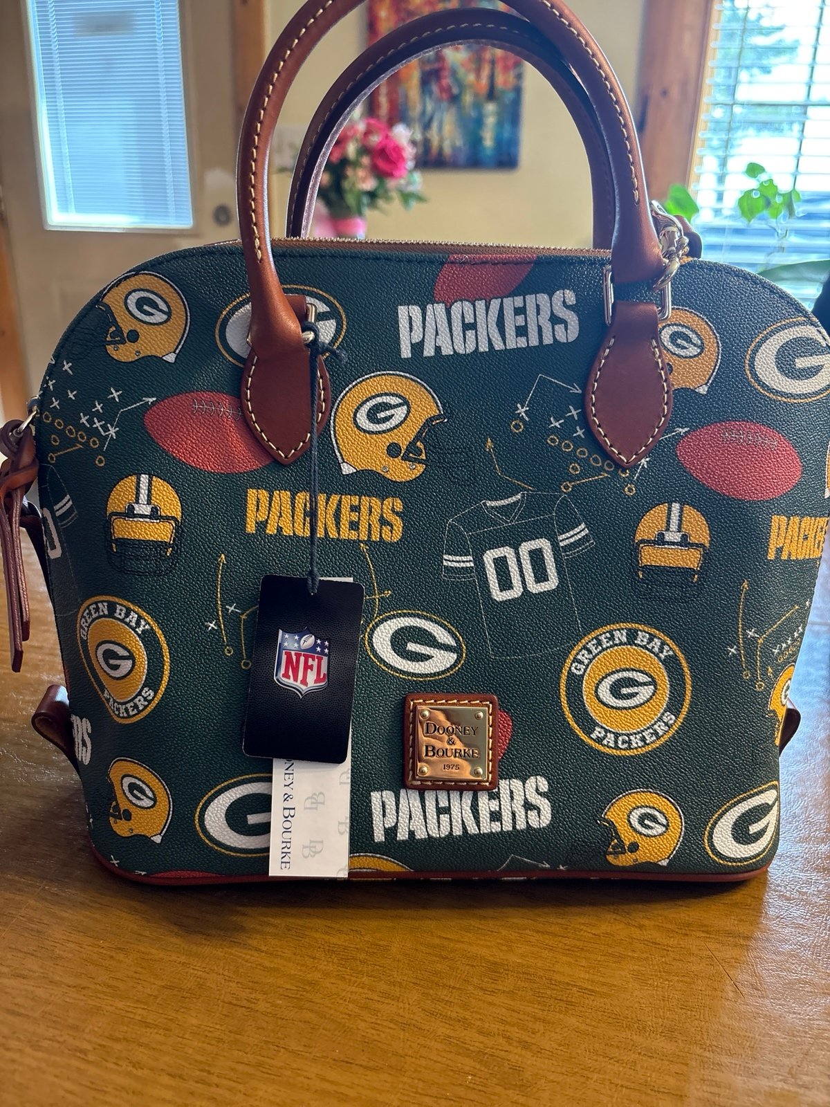 Dooney & Bourke NFL Green Bay Packers Zip Top Satchel (Green) - NWT