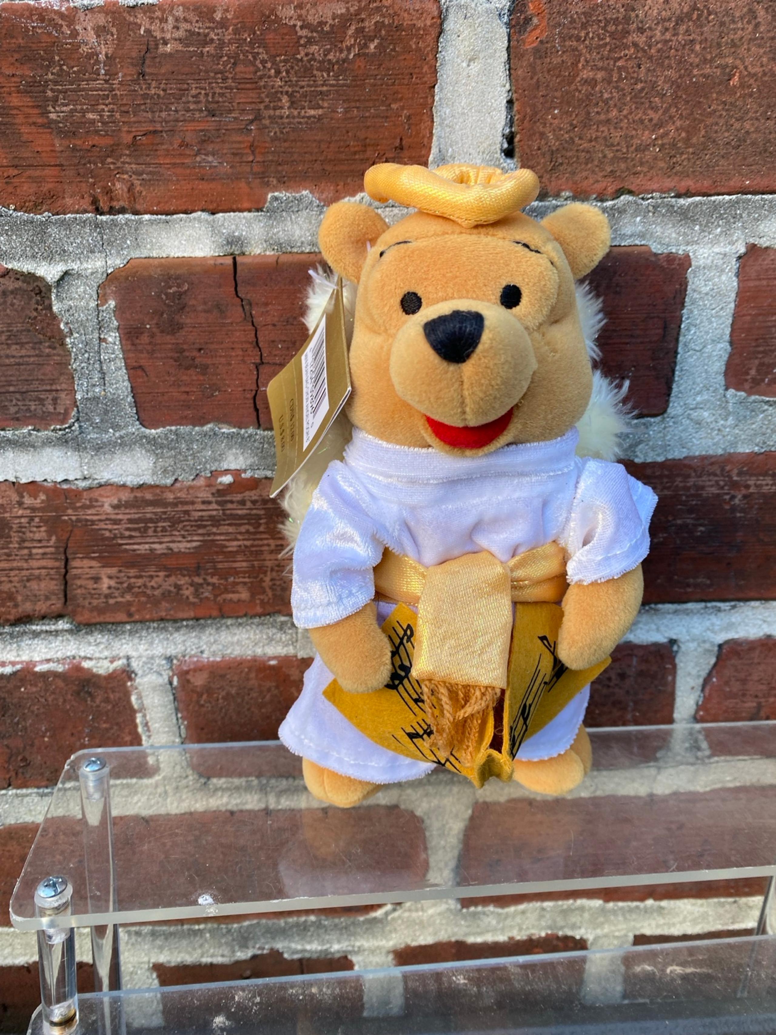 Winnie the Pooh Choir Angel Mini Bean Bag 8" Plush Disney Store Wings Halo Tag