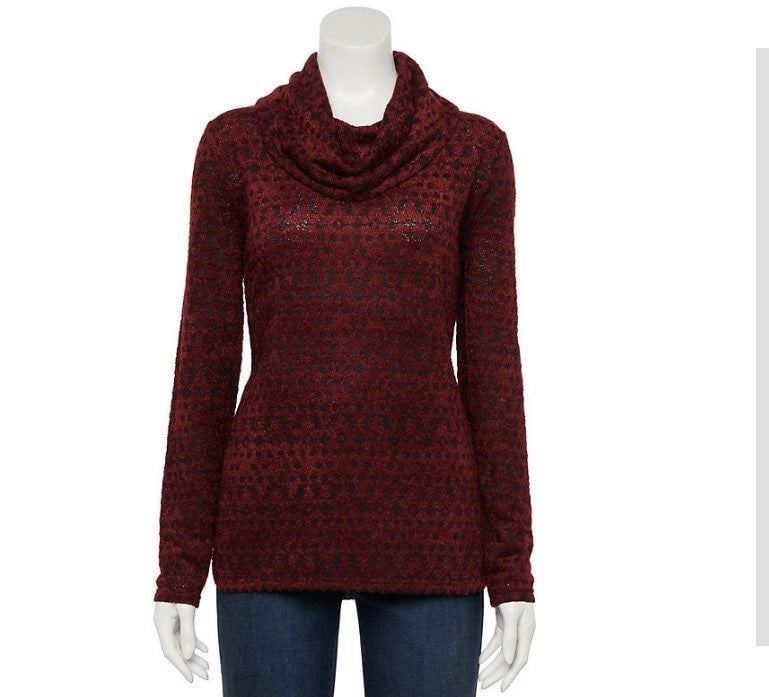 Croft & barrow cowlneck eyelash sweater
