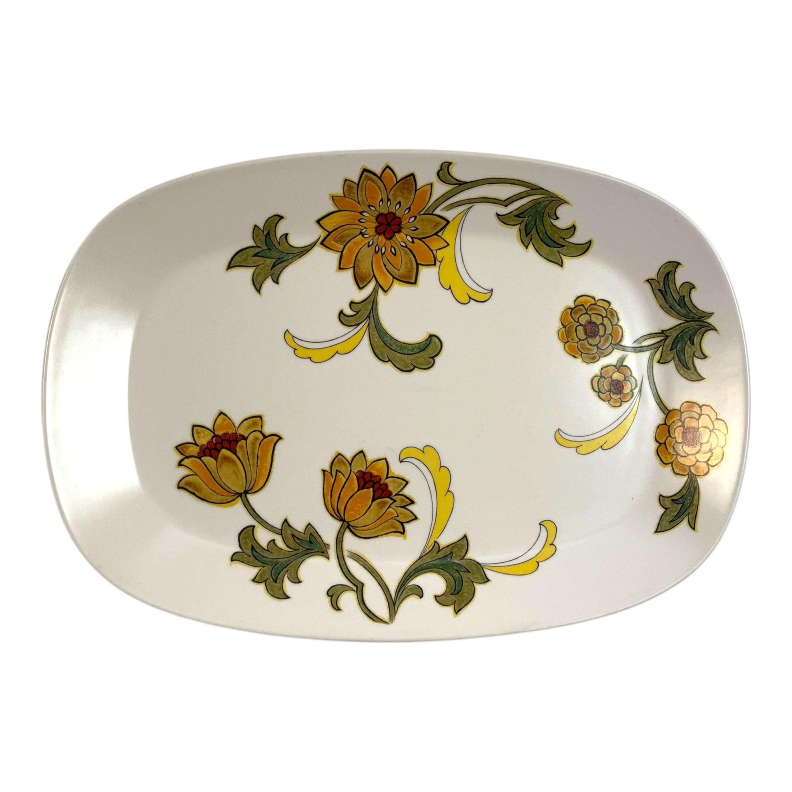 Vintage 70s Noritake ALOHA Mod Serving Platter Progression China Japan Floral
