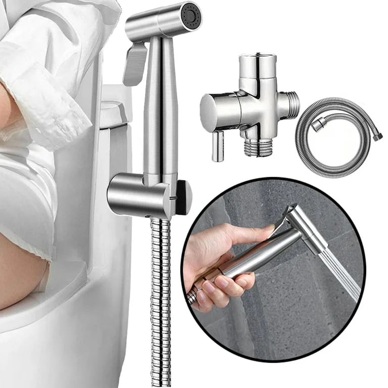 PHANCIR Handheld Bidet Sprayer for Toilet, Brushed Nickel Bidet Attachment