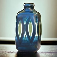Rare Vintage Knabstrup Danish Modern Jug Vase, 10-Inch Cobalt Blue Art Pottery