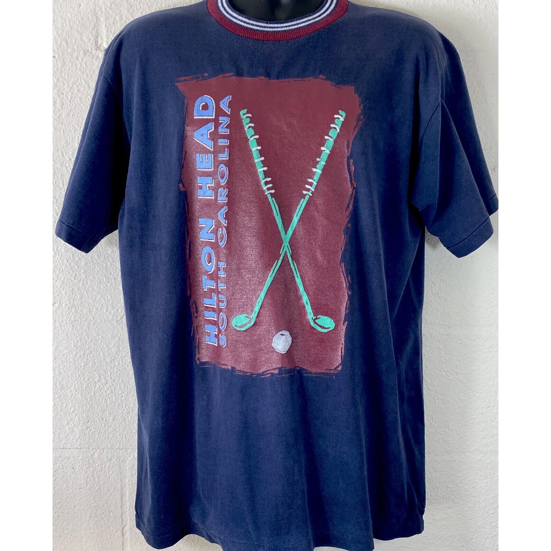 VTG 90s Hilton Head South Carolina Hockey Men's Size Large T Shirt Single Stitch