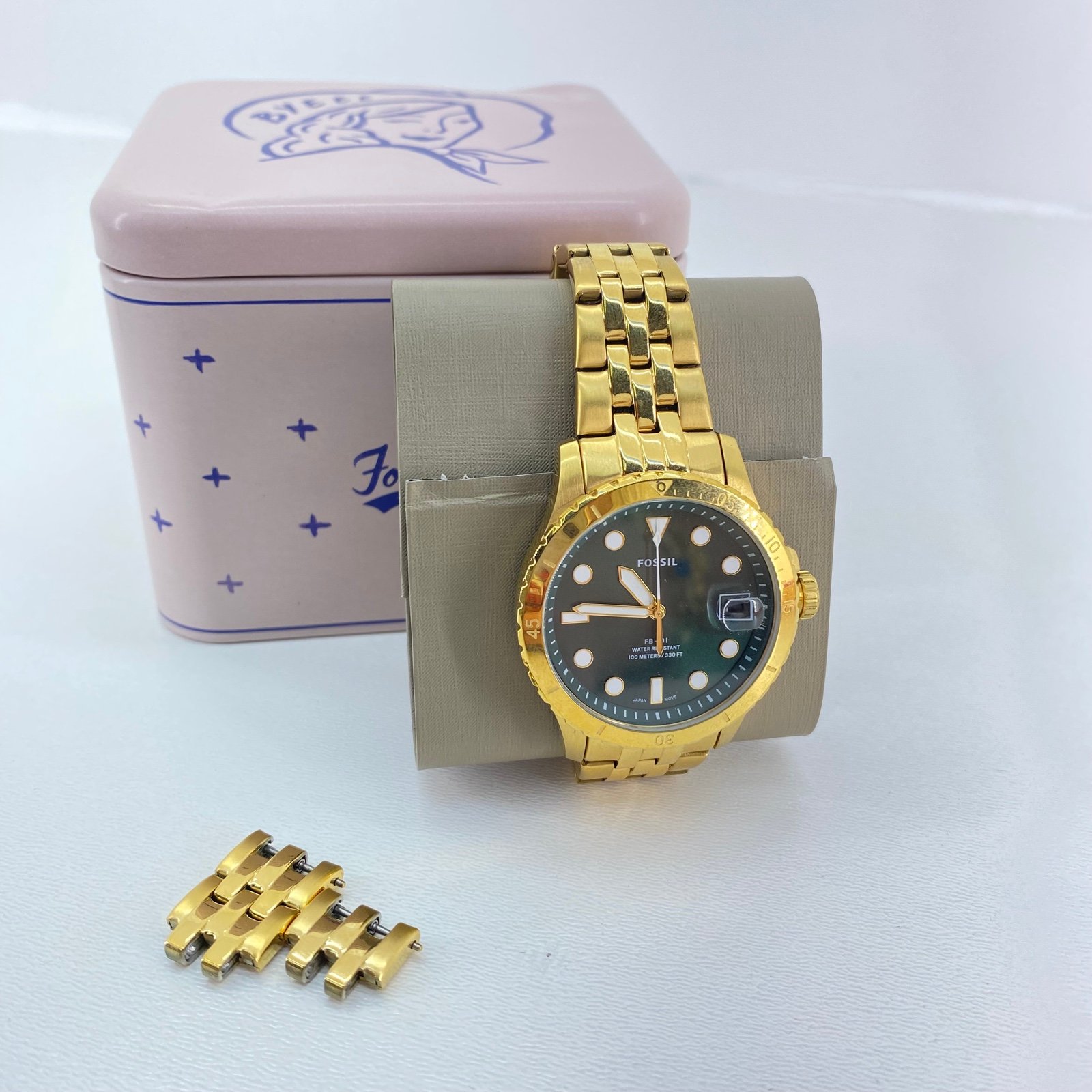 Fossil FB-01 Three-Hand Date Gold-Tone Stainless Steel Watch