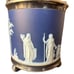 Vintage Wedgwood Dark Blue Jasperware Biscuit Cookie Jar Barrel
