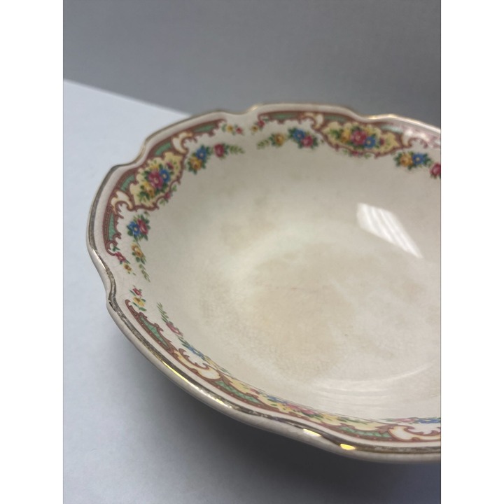 Mount Clemens Mildred Vegetable Serving Bowl with Footed Gold Trim Vintage