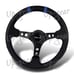 Black Leather Blue Stitch 3 Deep Spoke NRG 350MM RST-016S-BL 14 Steering Wheel