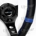 Black Leather Blue Stitch 3 Deep Spoke NRG 350MM RST-016S-BL 14 Steering Wheel