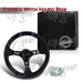 Black Leather Blue Stitch 3 Deep Spoke NRG 350MM RST-016S-BL 14 Steering Wheel