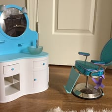American Girl doll vanity and salon chair