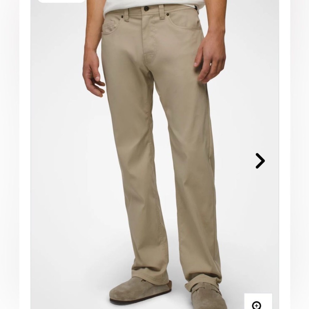 NWT Men’s Prana “Brion” Pant, Color Khaki, Size 34x34