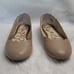 Sam Edelman Finnegan Nude Taupe Scalloped Edge Slip On Leather Ballet Flats Sz 8