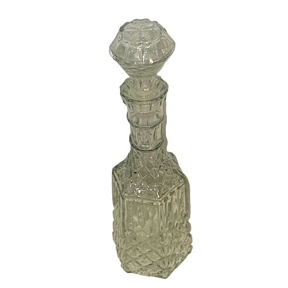 Vintage Crystal Glass Decanter Mid century Crystal Cut