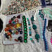 Huge Lot over 6 lbs. beads pendants cords jewelry making supplies glass beads