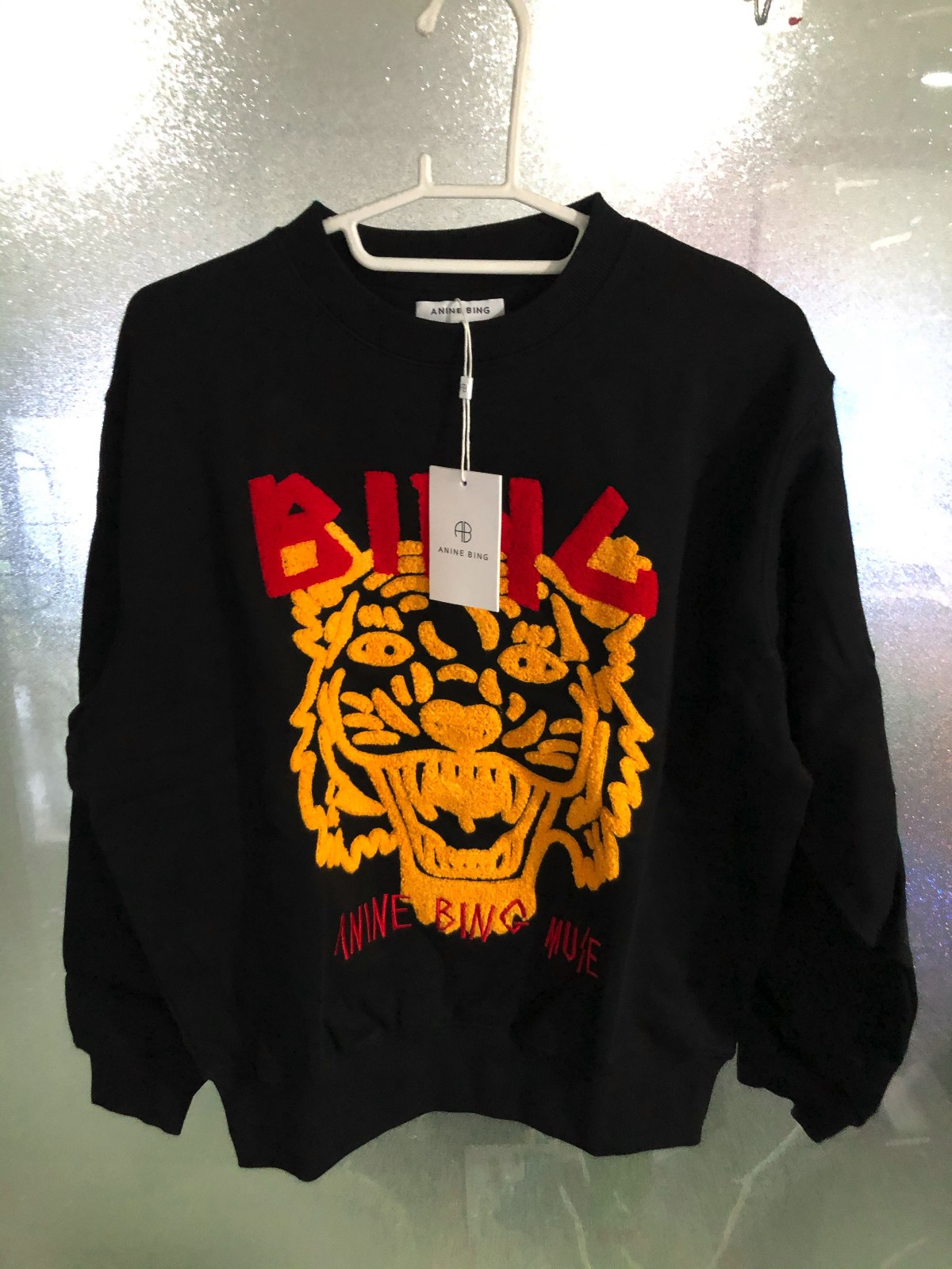 Anine Bing Black Tiger Sweatshirt M