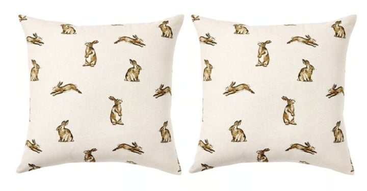 Set of 2 Oversized Bunny Square Throw Pillow Linen Threshold Studio McGee Easter