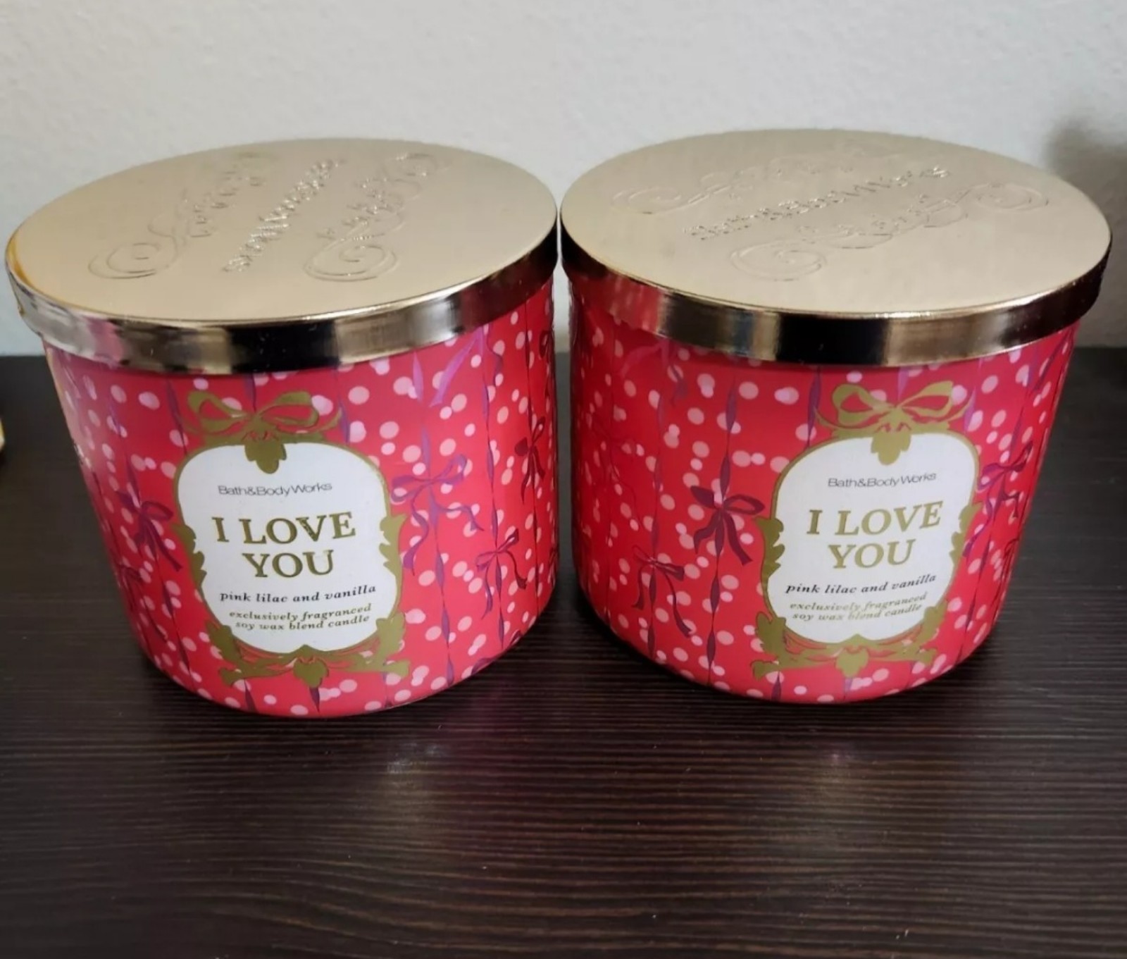 Bath and Body Works I Love You Candles x2