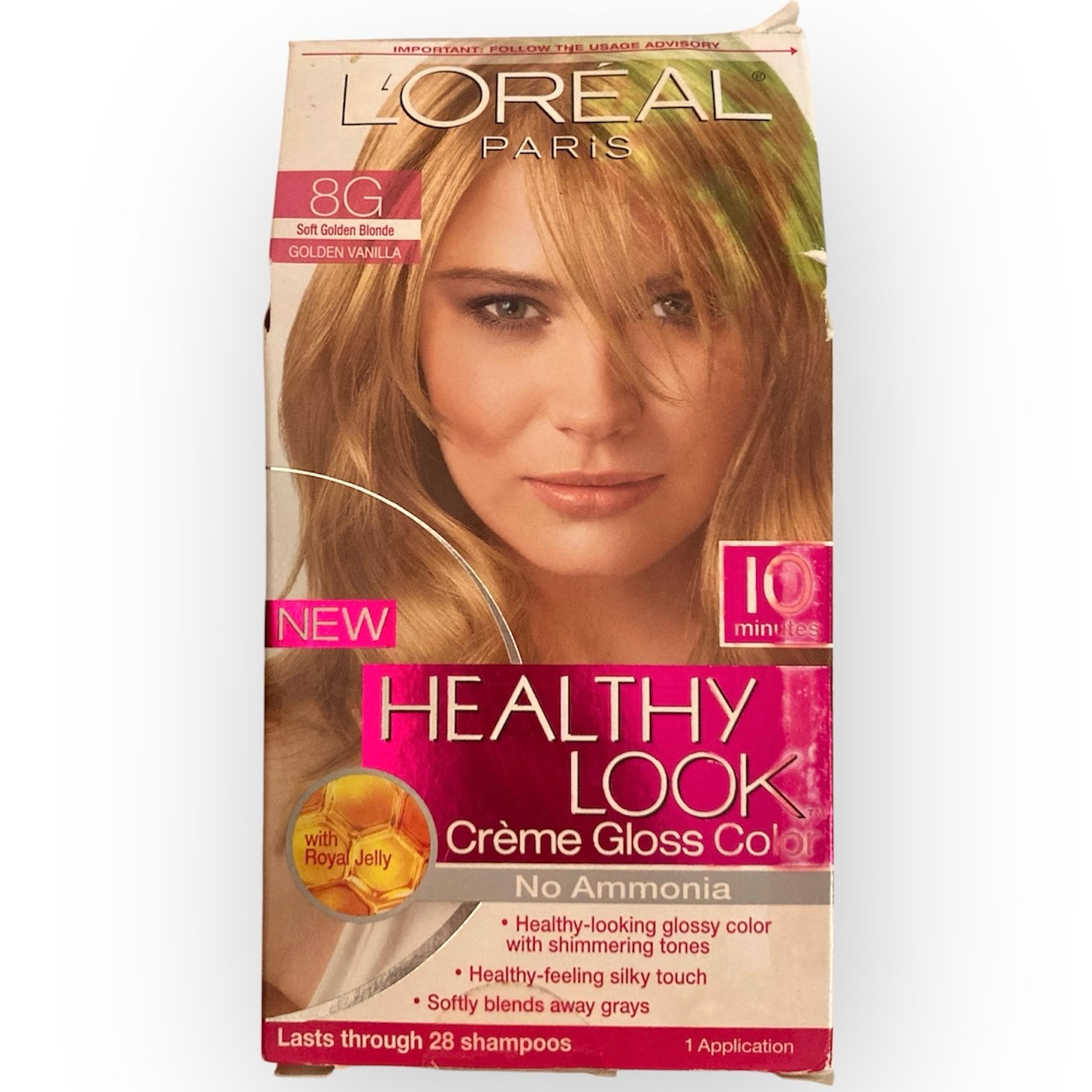 L’Oreal Loreal Healthy Look Creme Gloss Color Hair Dye 8G Soft Golden Blonde NEW