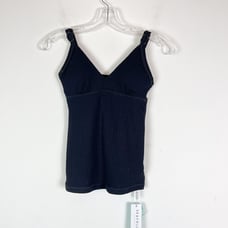 Seafolly NWT Black Inka Rib Sweetheart Singlet Size 4