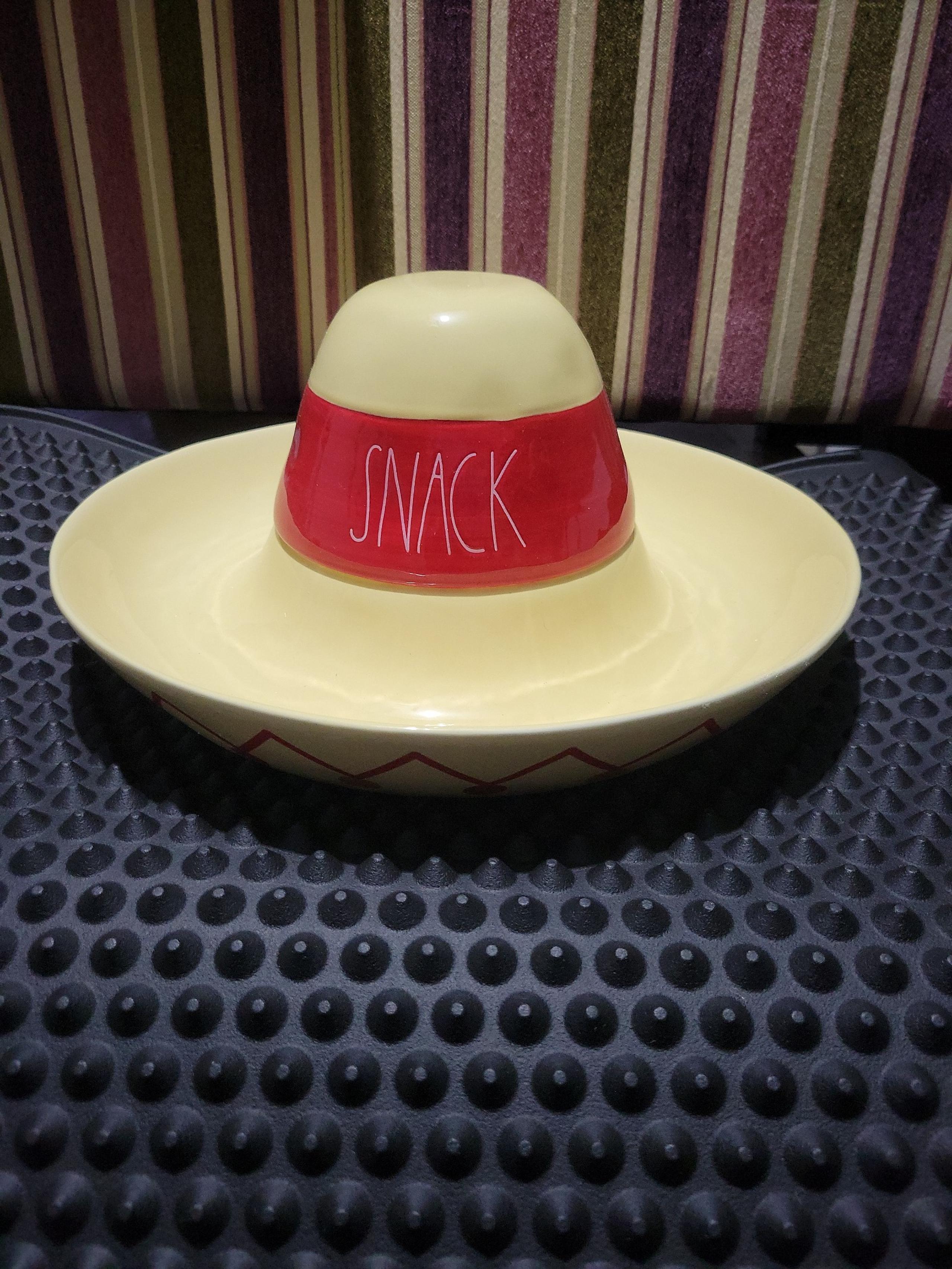 Rae Dunn SNACK Sombrero Chip and Dip Serving Platter Taco Tuesday