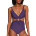 Bar III Swimsuit Womens XL Core Solids‎ Ring Monokini One-Piece Mystical Purple