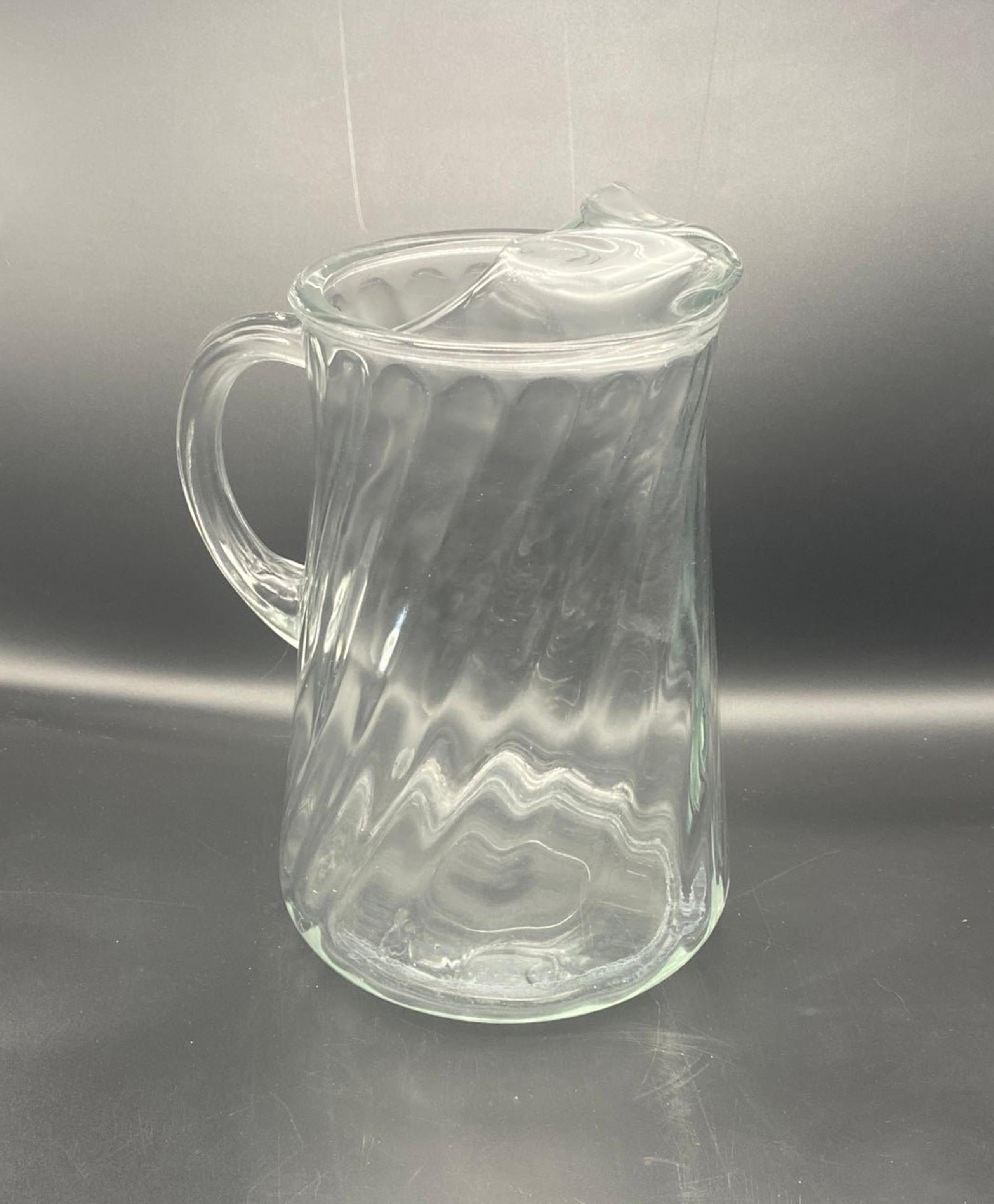 Indiana Glass Optic Swirl Pitcher Vintage