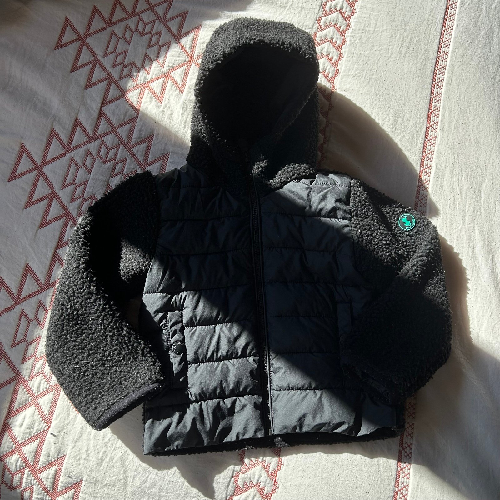 Save the duck toddle coat size 4 puffer Sherpa