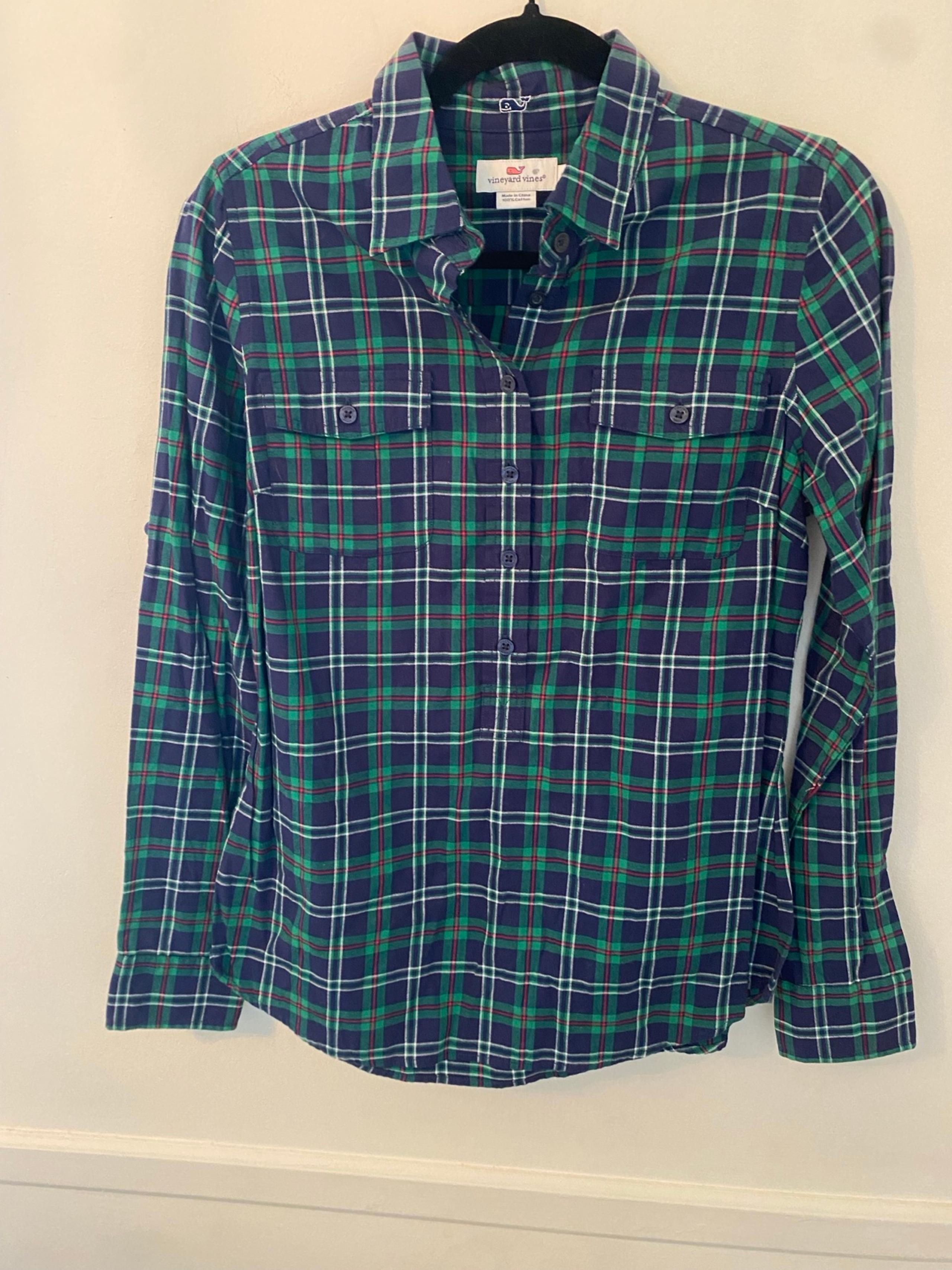 Vineyard Vines Women’s Plaid 100%Cotton Button Down Shirt -Sz 6