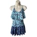 NWT LOCO Boutique Size Medium Swimsuit Swim Dress One Piece Tropical Blue Green