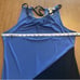 WHBM Women’s Blue Black Colorblock Asymmetric Halter Midi Shift Dress Small