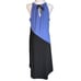 WHBM Women’s Blue Black Colorblock Asymmetric Halter Midi Shift Dress Small