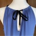 WHBM Women’s Blue Black Colorblock Asymmetric Halter Midi Shift Dress Small