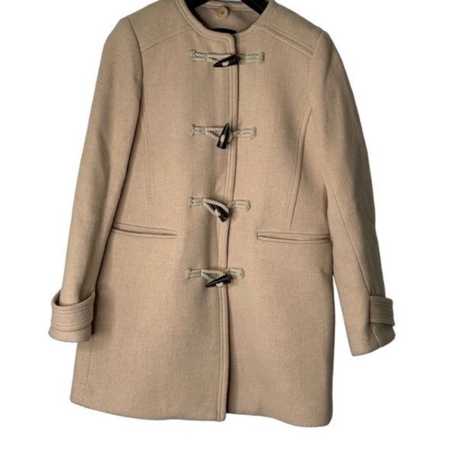 J. Crew Italian Wool Coat Stadium-Cloth Wool Toggle Coat