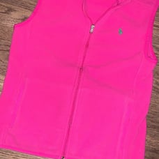 Pink polo golf fleece vest
