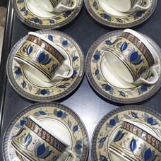 Vintage Set of 6 Mikasa Intaglio Cup and Saucer Set Malaysia