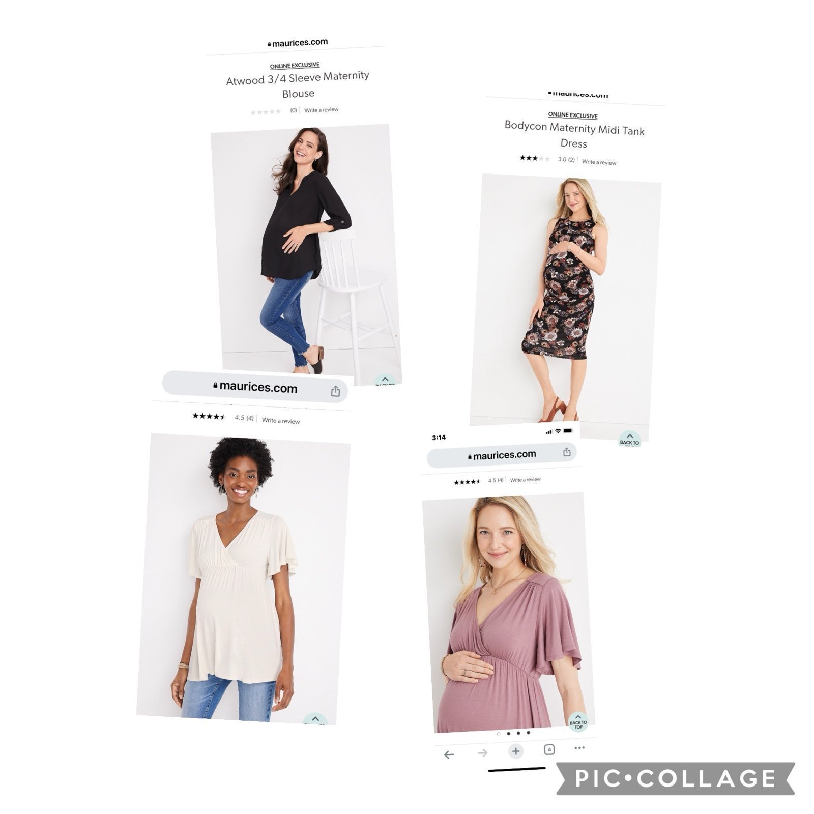 NWT MAURICES (4)-piece maternity clothes bundle XL & 2X.