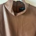 NWOT Naked Wardrobe Brown Fuax Leather Long Sleeve Turtleneck Bodysuit S