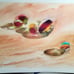 Marbles watercolor painting in bright colors