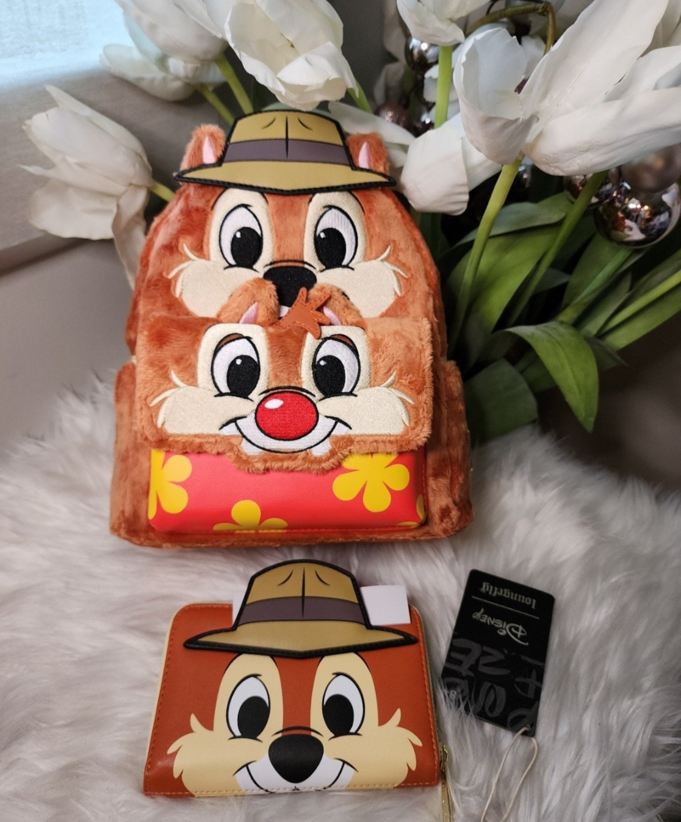 Set of 2 Chip and Dale Cosplay Backpack&Matching wallet
