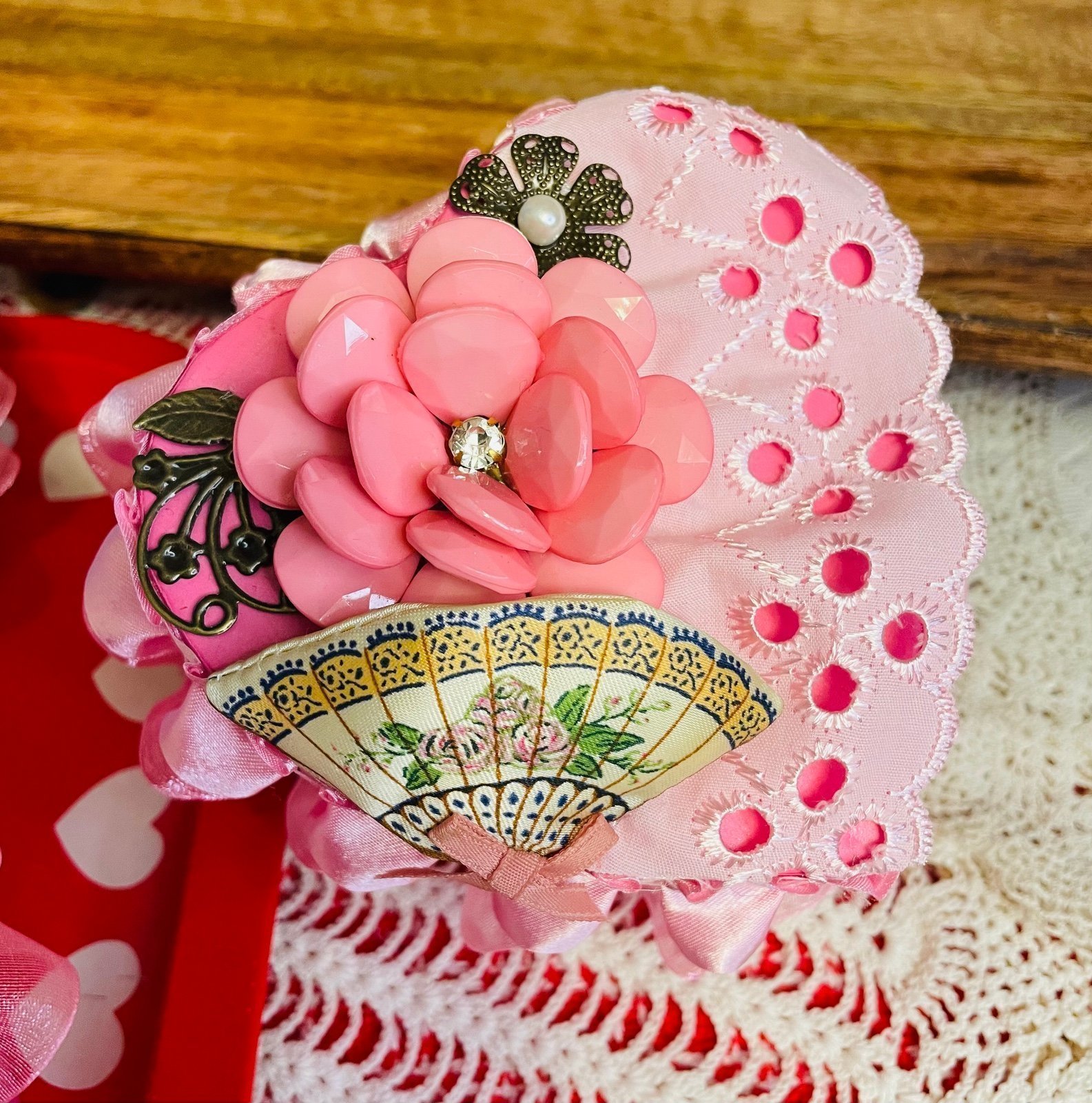 Adorable Heart Trinket Box Jewelry Box - Handmade Art