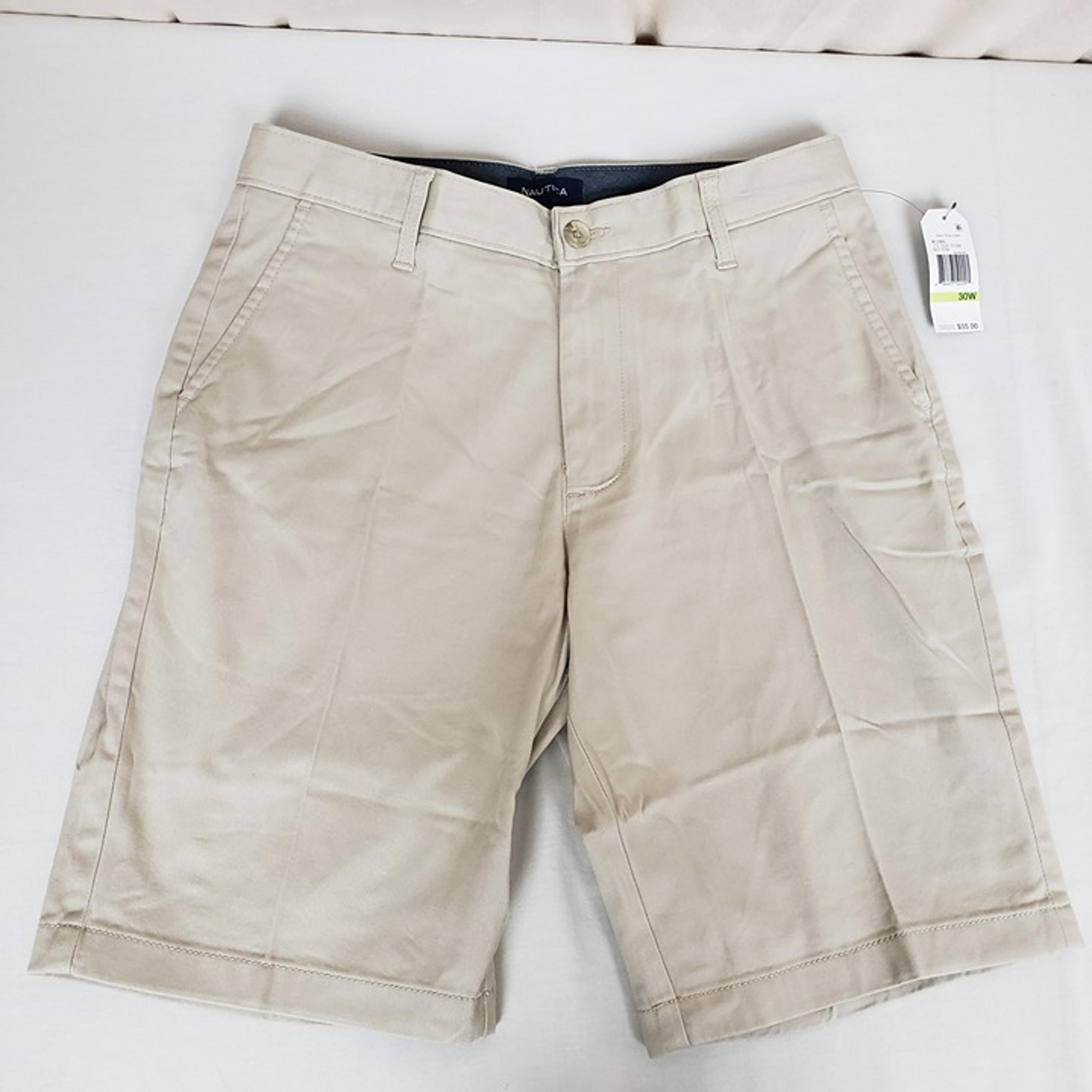 Nautica Men's 30x10 Classic Fit Stretch Deck Shorts, True Stone