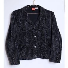 VTG Charcoal Paisley Velvet Crop Top - Small B20006