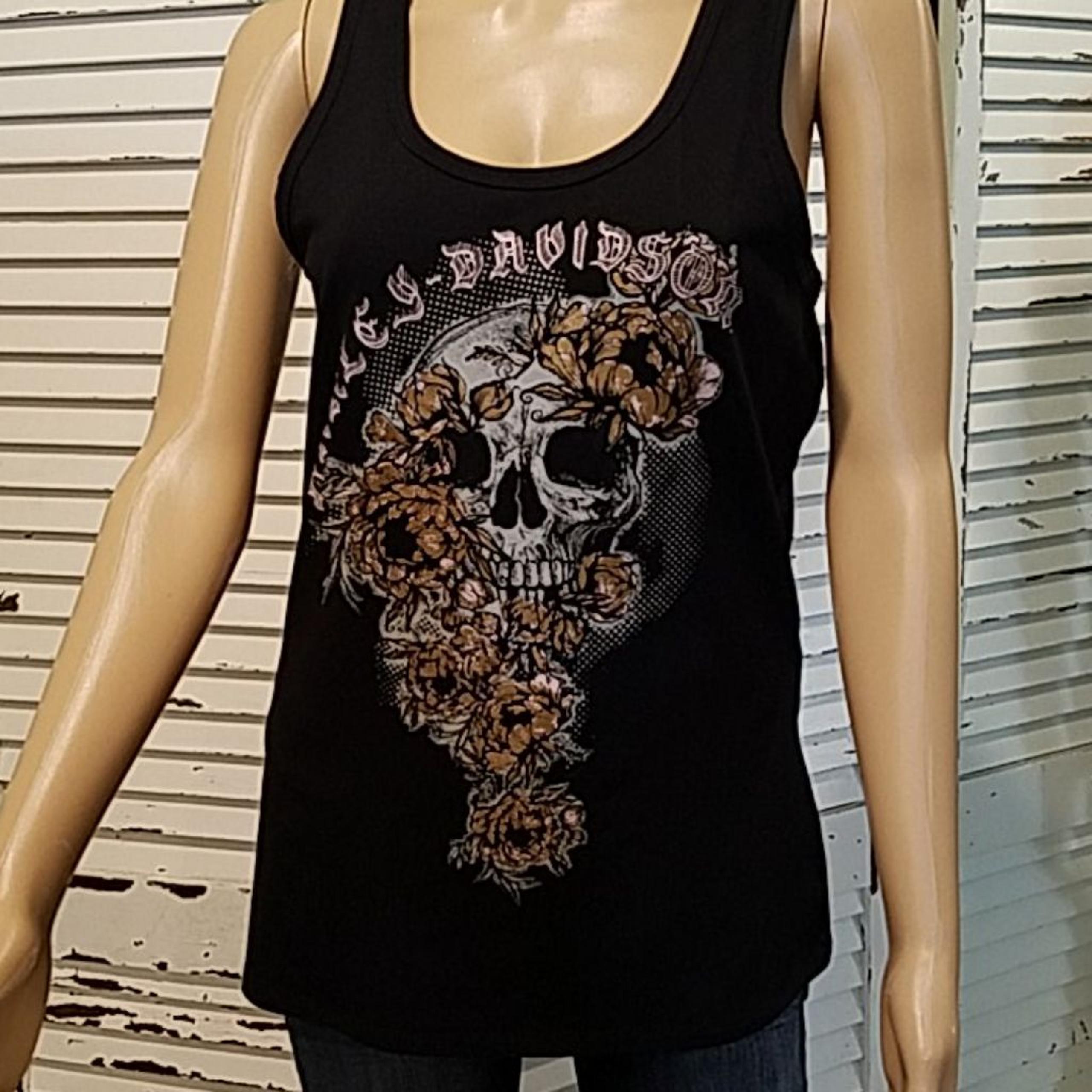 NWT Harley Davidson Gold Skull Tank Top