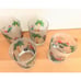 Set 4 Culver Frosted Glasses Flamingo On Vespa Scooter Palm Tree Old Fashion