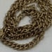 Vintage Signed MONET Teardrop Runway Pendant Necklace Greek Key Chunk Chain 28